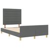 vidaXL Cadru de pat cu headboard Gri &icirc;nchis 140 x 200 cm țesătură