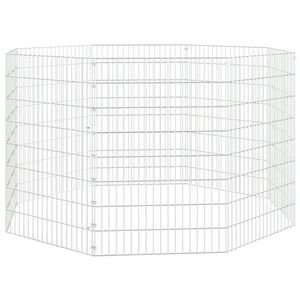 vidaXL Adăpost pentru animale cu 8 panouri, 54x80 cm, fier galvanizat