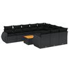 vidaXL Set canapele de grădină cu perne, 11 piese, negru, poliratan