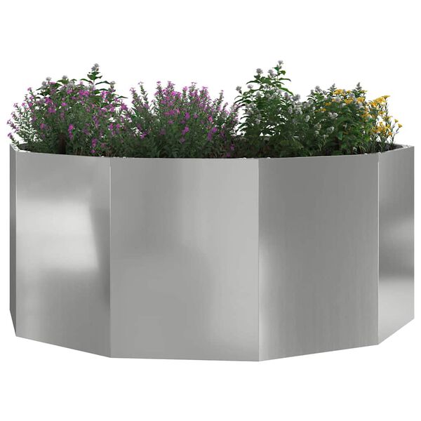 vidaXL Jardinieră Argintiu 120 x 120 x 50 cm Oțel Galvanizat