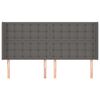 vidaXL Tăblie de pat cu aripioare, gri, 183x16x118/128 cm piele eco