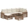 vidaXL Set de canapele pentru grădină 7 pcs Bej și alb crem poliratan