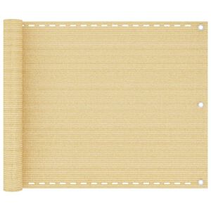 vidaXL Paravan pentru balcon, bej, 75x400 cm, HDPE