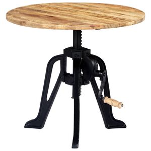 vidaXL Masă laterală, 60 x (46-63) cm, lemn masiv de mango și fontă