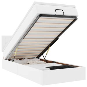 vidaXL Pat otoman cu saltea, alb, 80x200cm, piele ecologică