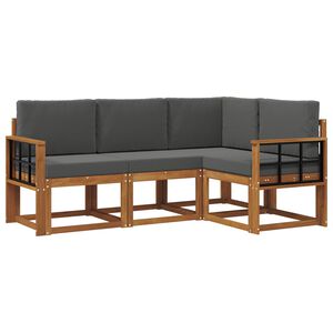 vidaXL Set de canapele de exterior 4 buc. 4-Locuri Natural și Antracit