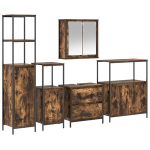 vidaXL Set de mobilier pentru baie 5 buc. Maro 36 x 35 x 165 cm