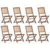 vidaXL Scaune pliabile de exterior cu perne, 8 buc., lemn masiv acacia