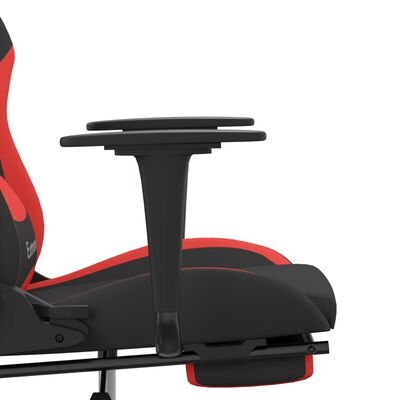 vidaXL Scaun de gaming cu suport picioare, negru și roșu, textil