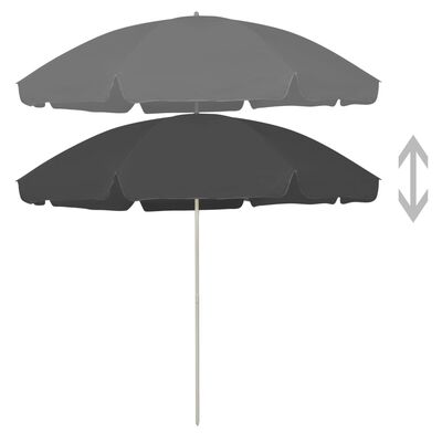 vidaXL Umbrelă de plajă, antracit, 300 cm