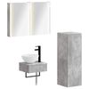 vidaXL Set dulap baie 4 buc. Gri Beton Lemn prelucrat