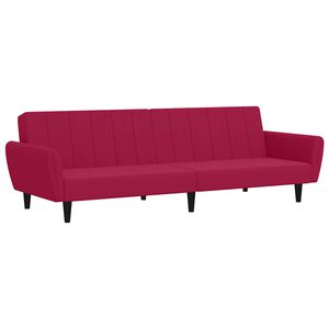 vidaXL Canapea extensibilă cu 2 locuri, roșu vin, catifea