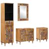 vidaXL Set de mobilier pentru baie 4 pcs natural Lemn de mango solid