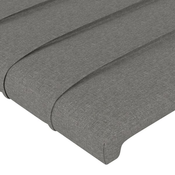 vidaXL Tăblie de pat, gri &icirc;nchis, 100x5x78/88 cm, textil