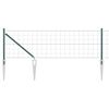 vidaXL Gard European cu V&acirc;rfuri 10 x 0,6 m Oțel cu strat de PVC Verde