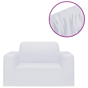 vidaXL Husă elastică pentru canapea, poliester jersey, alb