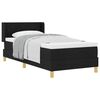 vidaXL Pat cu arcuri cu headboard Manual Negru 200 x 100 cm țesătură
