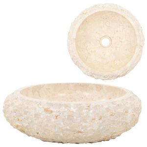 vidaXL Chiuvetă, crem, 40 x 12 cm, marmură