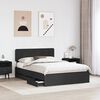vidaXL Cadru de pat cu headboard Negru 160 x 200 cm Lemn prelucrat