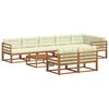 vidaXL Set de canapele de exterior cu pernă 9 pcs Natural și Crem