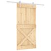 vidaXL Ușă glisantă Natural și Alb 100 x 210 cm Lemn de Pin Solid