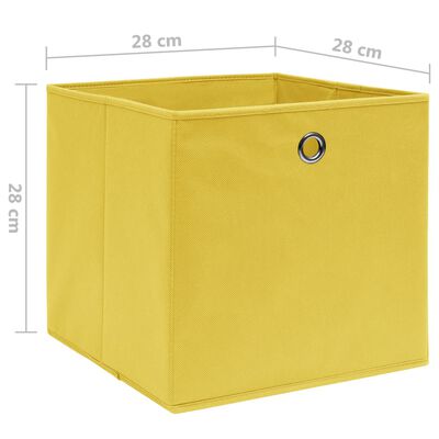 vidaXL Cutii depozitare, 10 buc., galben, 28x28x28 cm, textil nețesut