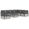 vidaXL Set mobilier de grădină cu perne, 8 piese, antracit, poliratan