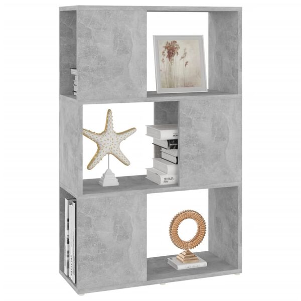 vidaXL Bibliotecă/Separator cameră, gri beton, 60x24x94 cm, PAL