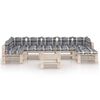 vidaXL Set mobilier de grădină din paleți, cu perne, 8 piese, lemn pin