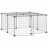 vidaXL Cușcă animale de companie cu ușă 12 panouri negru 35x35 cm oțel
