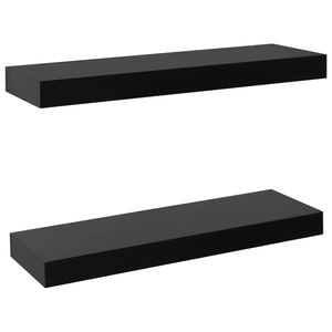 vidaXL Rafturi de perete suspendate, 2 buc., negru, 40 x 20 x 3,8 cm
