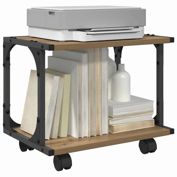 vidaXL Suport pentru imprimantă Stejar Artizanal 41 x 28 x 33.5 cm