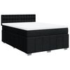 vidaXL Pat box spring cu saltea, negru, 160x200 cm, textil