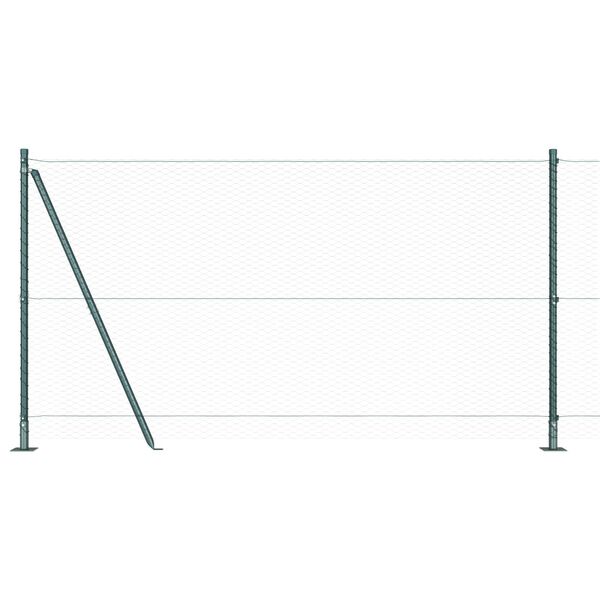 vidaXL St&acirc;lp de gard. Verde 10 x 1,2 m (plasă de 25 mm) Oțel și PVC