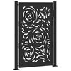 vidaXL Poartă de grădină neagră 100x150 cm, oțel, design cu flacără