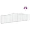 vidaXL Coșuri gabion arcuite 7 buc, 400x30x80/100 cm, fier galvanizat