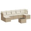 vidaXL Set canapele de grădină, 8 piese, cu perne, bej, poliratan