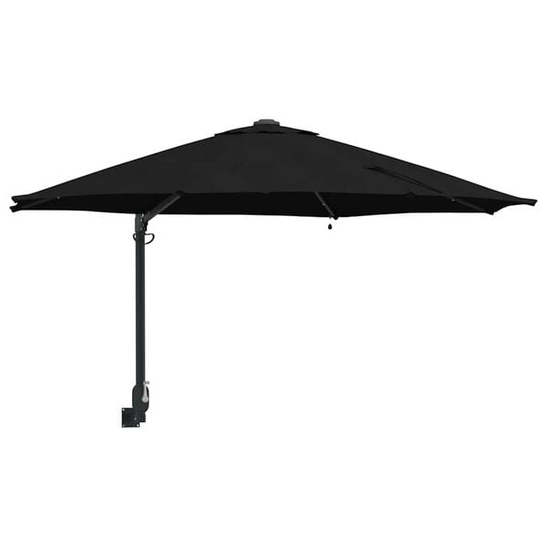 vidaXL Parasol de Grădină Manual Negru și negru 248 x 248 x 148 cm