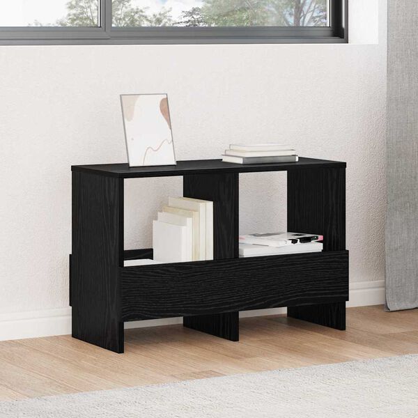 vidaXL Raft pentru reviste Stejar Negru 68,5 x 30 x 45 cm