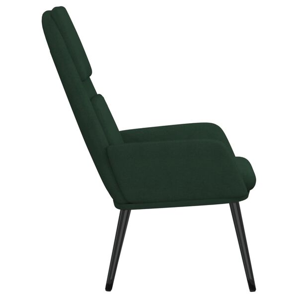 vidaXL Scaun de relaxare, verde închis, material textil