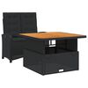 vidaXL Set mobilier de grădină cu perne, 2 piese, negru, poliratan