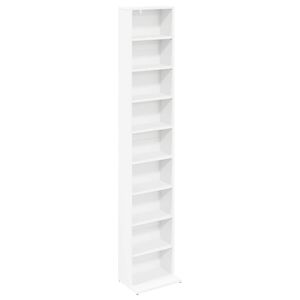 vidaXL Dulap pentru CD-uri Alb 33 x 23,5 x 175 cm Lemn prelucrat