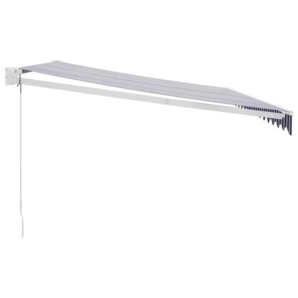 vidaXL Copertină retractabilă albastru/alb, 4,5x3 m, textil/aluminiu
