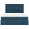 vidaXL Cadru pat otoman cu saltele Albastru &icirc;nchis 140x190cm catifea