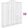 vidaXL Coșuri gabion arcuite 8 buc. 200x30x200/220 cm fier galvanizat