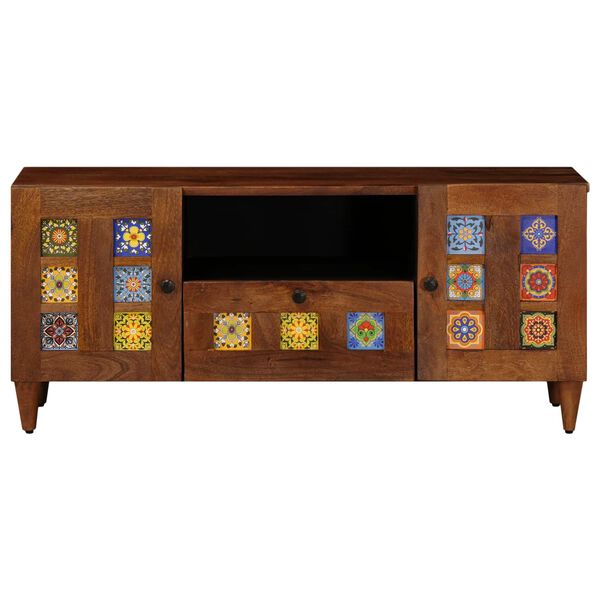 vidaXL Cabinet TV cu ușă castan 105 x 33 x 46 cm Lemn de mango solid