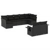vidaXL Set mobilier de grădină cu perne, 9 piese, negru, poliratan