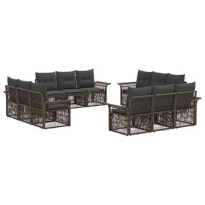vidaXL Set de canapele pentru grădină 12 pcs Gri poliratan