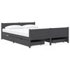 vidaXL Cadru pat cu 4 sertare, gri &icirc;nchis, 160x200 cm, lemn masiv pin