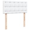 vidaXL Pat box spring cu saltea, alb, 100x200 cm, piele ecologică